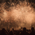 fogos de artifício em evento de fim de ano